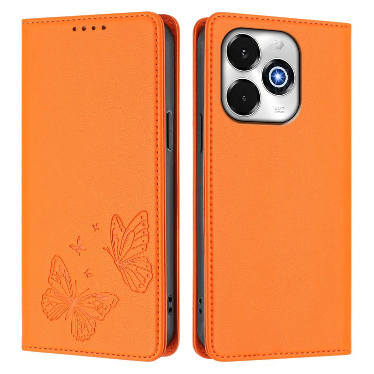 For UMIDIGI G100x 5G / Note 100x 5G / G9x 4G Strong Magnetic Dual Butterfly RFID Vegan Leather Phone Case