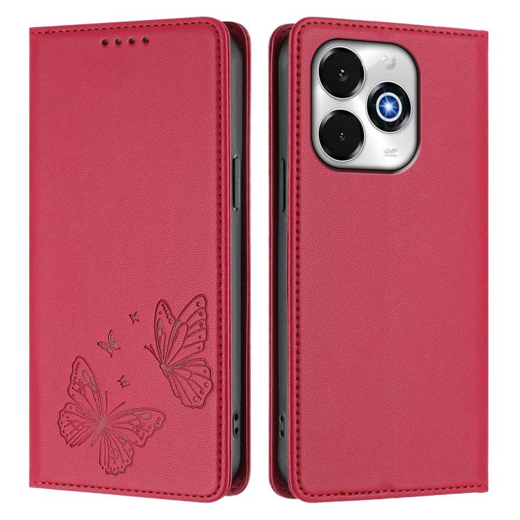 For UMIDIGI G100x 5G / Note 100x 5G / G9x 4G Strong Magnetic Dual Butterfly RFID Vegan Leather Phone Case