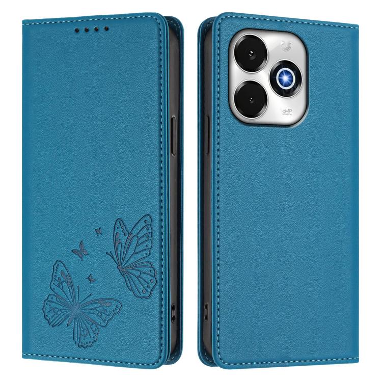 For UMIDIGI G100x 5G / Note 100x 5G / G9x 4G Strong Magnetic Dual Butterfly RFID Vegan Leather Phone Case
