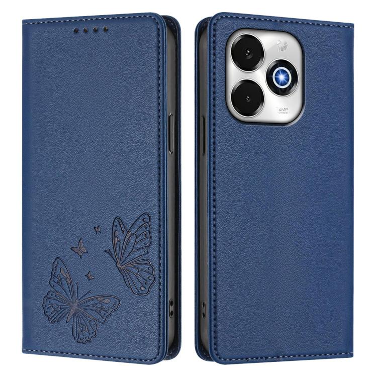 For UMIDIGI G100x 5G / Note 100x 5G / G9x 4G Strong Magnetic Dual Butterfly RFID Vegan Leather Phone Case
