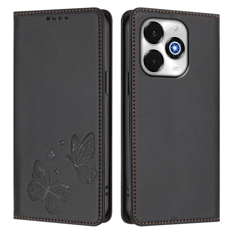 For UMIDIGI G100x 5G / Note 100x 5G / G9x 4G Strong Magnetic Dual Butterfly RFID Vegan Leather Phone Case