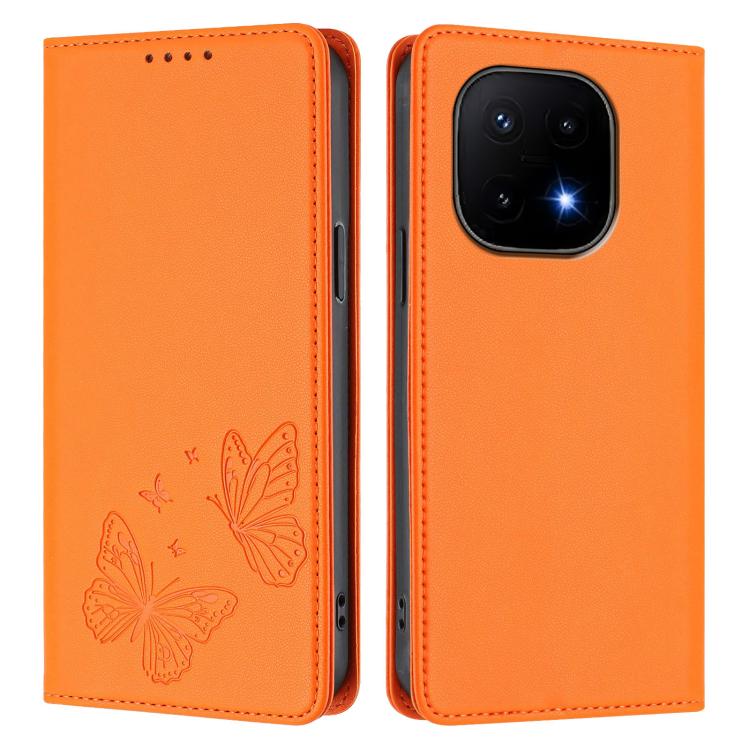 For vivo iQOO 15 5G Strong Magnetic Dual Butterfly RFID Vegan Leather Phone Case