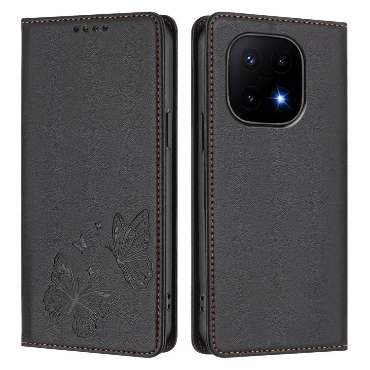 For vivo iQOO 15 5G Strong Magnetic Dual Butterfly RFID Vegan Leather Phone Case