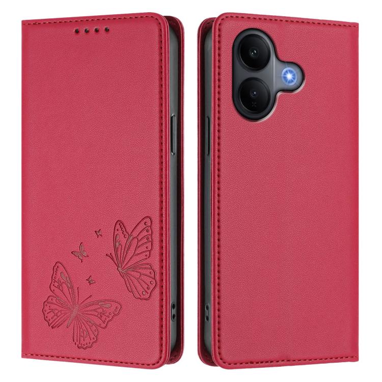 For vivo V60 Lite 5G Global Strong Magnetic Dual Butterfly RFID Vegan Leather Phone Case