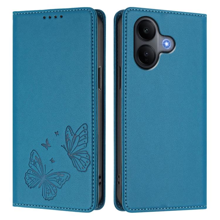 For vivo V60 Lite 5G Global Strong Magnetic Dual Butterfly RFID Vegan Leather Phone Case