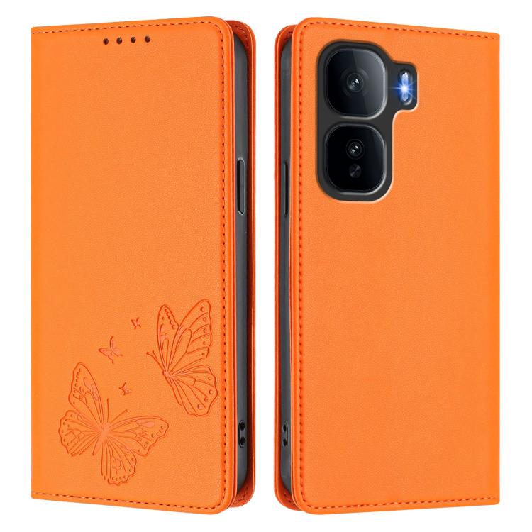For vivo iQOO Neo10 Pro+ Strong Magnetic Dual Butterfly RFID Vegan Leather Phone Case