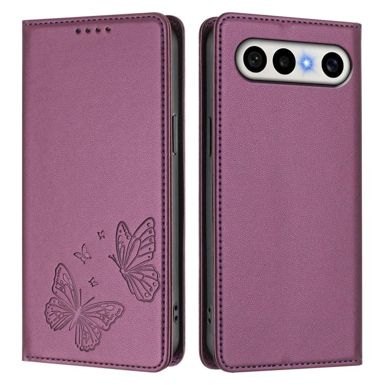 For vivo S30 Pro mini 5G Strong Magnetic Dual Butterfly RFID Vegan Leather Phone Case