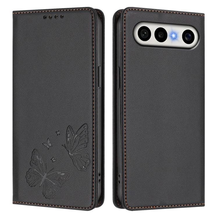 For vivo S30 Pro mini 5G Strong Magnetic Dual Butterfly RFID Vegan Leather Phone Case