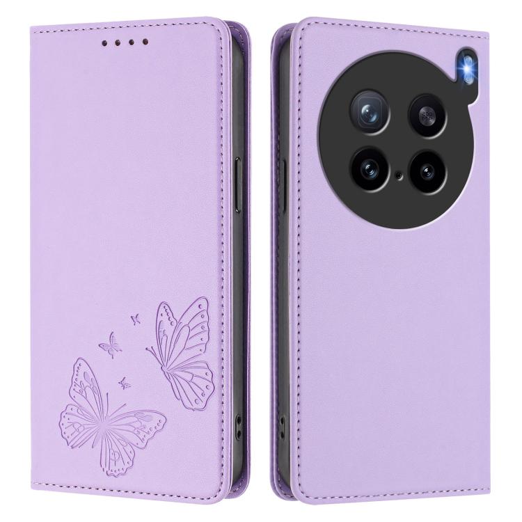 For vivo X200s 5G Strong Magnetic Dual Butterfly RFID Vegan Leather Phone Case