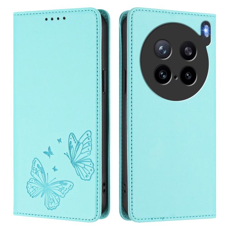 For vivo X200s 5G Strong Magnetic Dual Butterfly RFID Vegan Leather Phone Case
