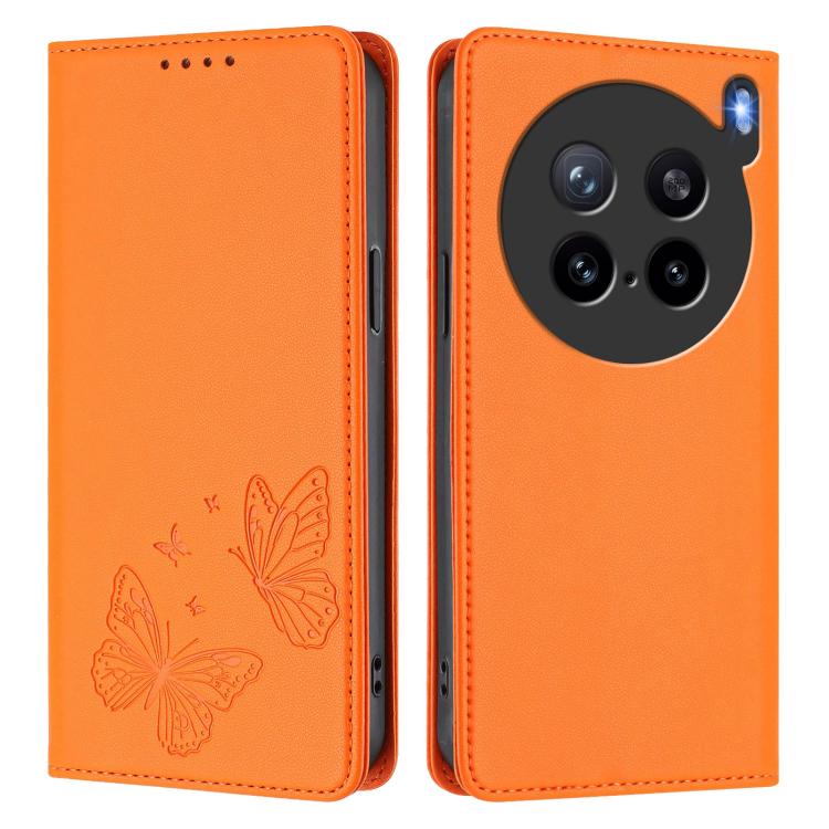 For vivo X200s 5G Strong Magnetic Dual Butterfly RFID Vegan Leather Phone Case