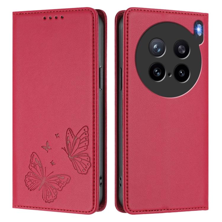 For vivo X200s 5G Strong Magnetic Dual Butterfly RFID Vegan Leather Phone Case