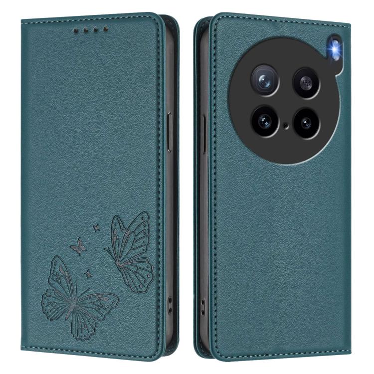 For vivo X200s 5G Strong Magnetic Dual Butterfly RFID Vegan Leather Phone Case