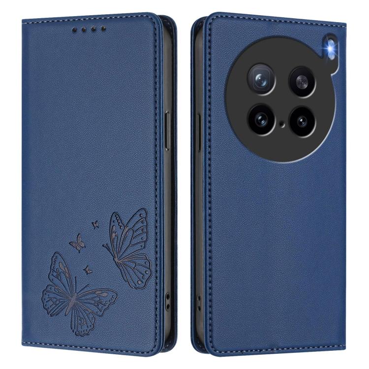 For vivo X200s 5G Strong Magnetic Dual Butterfly RFID Vegan Leather Phone Case