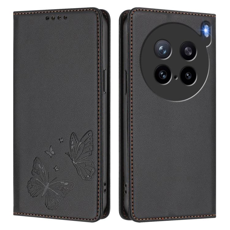 For vivo X200s 5G Strong Magnetic Dual Butterfly RFID Vegan Leather Phone Case