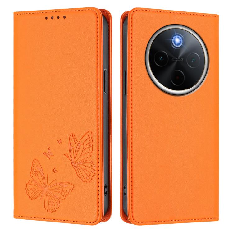 For vivo Y300 Pro+ 5G / T4 5G Strong Magnetic Dual Butterfly RFID Vegan Leather Phone Case