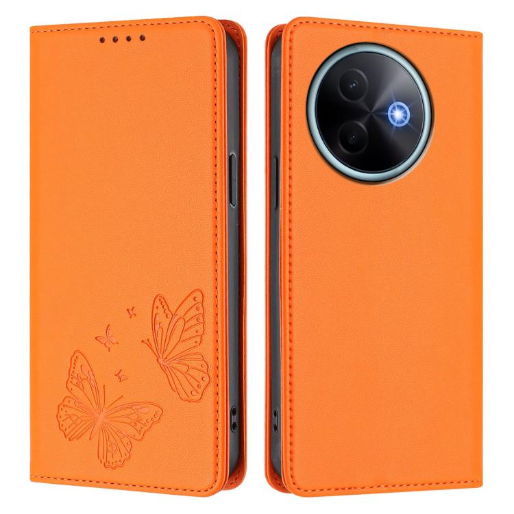 For vivo Y39 5G Global Strong Magnetic Dual Butterfly RFID Vegan Leather Phone Case