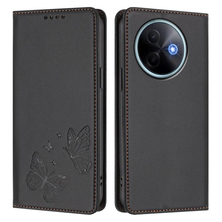 For vivo Y39 5G Global Strong Magnetic Dual Butterfly RFID Vegan Leather Phone Case