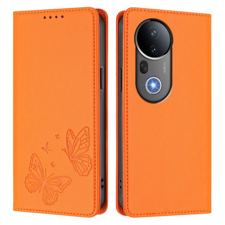 For vivo S20 Pro 5G Strong Magnetic Dual Butterfly RFID Vegan Leather Phone Case