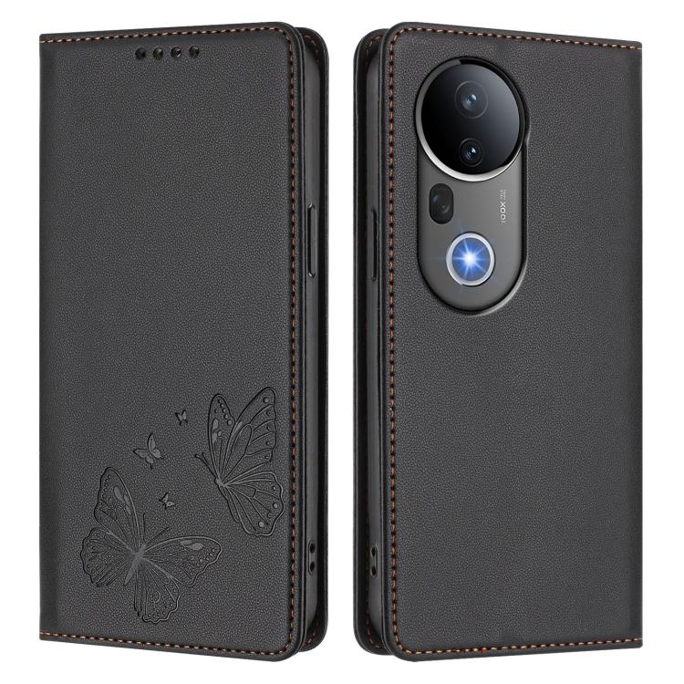 For vivo S20 Pro 5G Strong Magnetic Dual Butterfly RFID Vegan Leather Phone Case