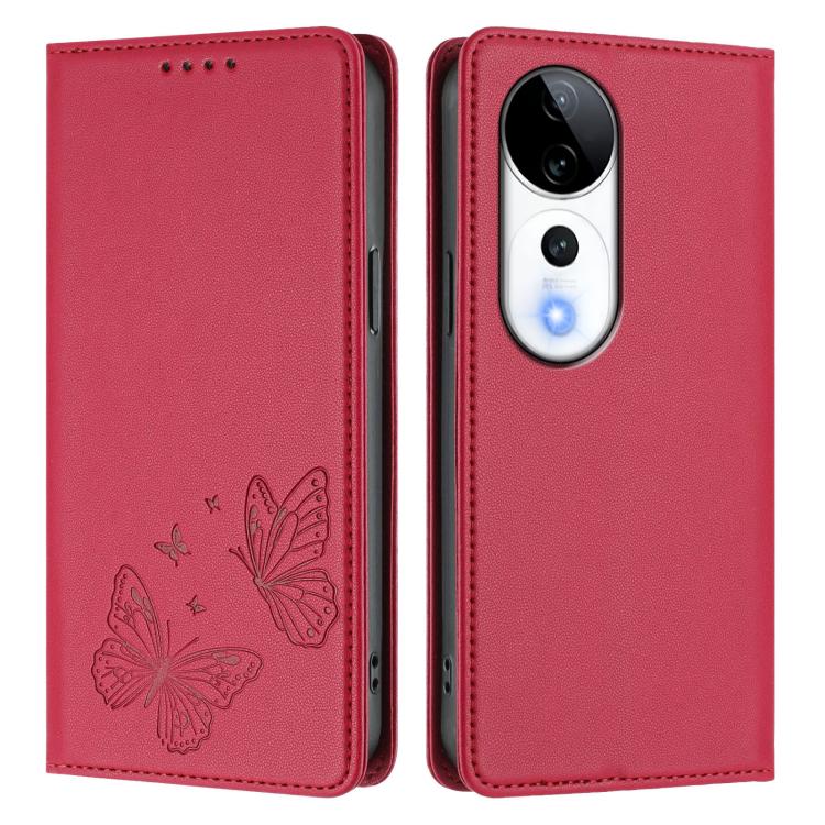 For vivo V40 5G / V40 Pro 5G Global Strong Magnetic Dual Butterfly RFID Vegan Leather Phone Case
