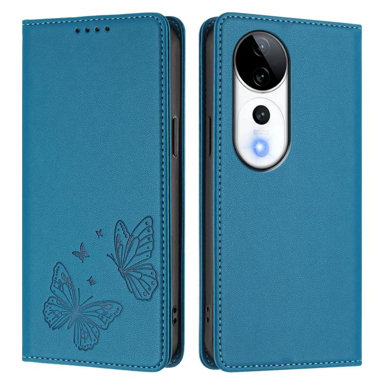 For vivo V40 5G / V40 Pro 5G Global Strong Magnetic Dual Butterfly RFID Vegan Leather Phone Case