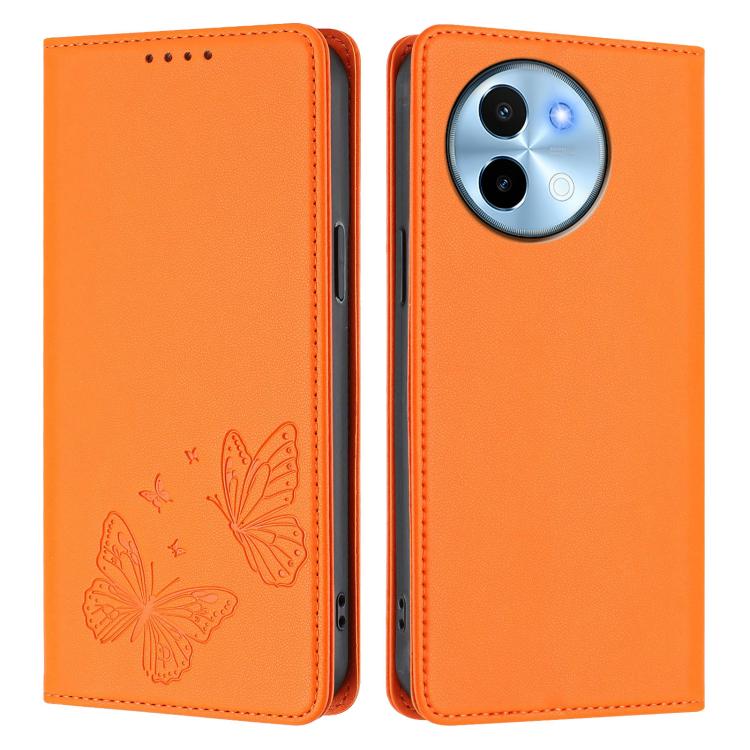 For vivo Y38 5G / T3x 5G Global Strong Magnetic Dual Butterfly RFID Vegan Leather Phone Case