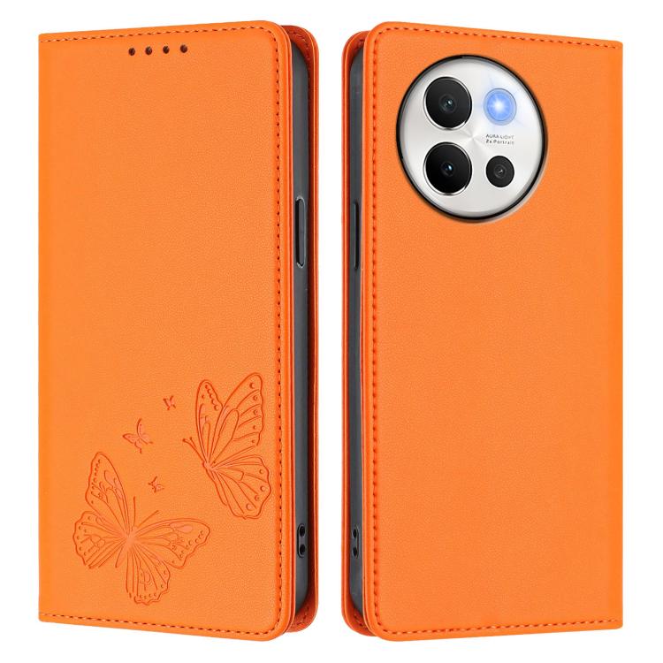For vivo V40 Lite 5G / V30e 5G Global Strong Magnetic Dual Butterfly RFID Vegan Leather Phone Case