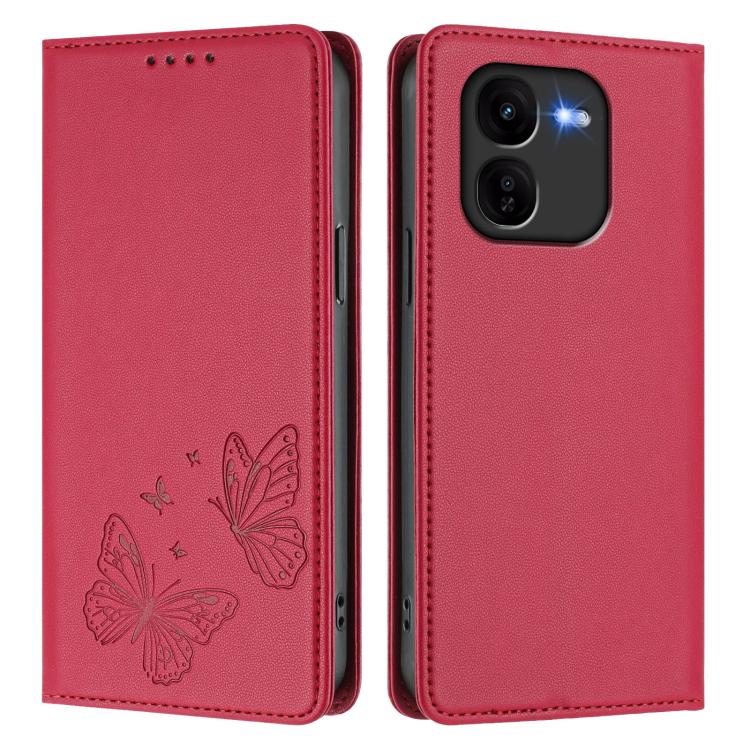 For vivo iQOO Z9x Strong Magnetic Dual Butterfly RFID Vegan Leather Phone Case