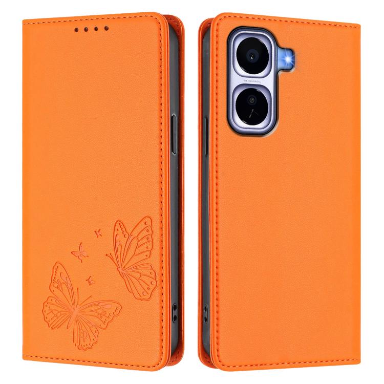 For vivo iQOO Neo11 Strong Magnetic Dual Butterfly RFID Vegan Leather Phone Case