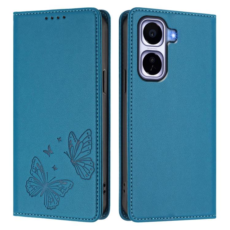 For vivo iQOO Neo11 Strong Magnetic Dual Butterfly RFID Vegan Leather Phone Case