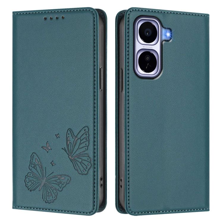 For vivo iQOO Neo11 Strong Magnetic Dual Butterfly RFID Vegan Leather Phone Case
