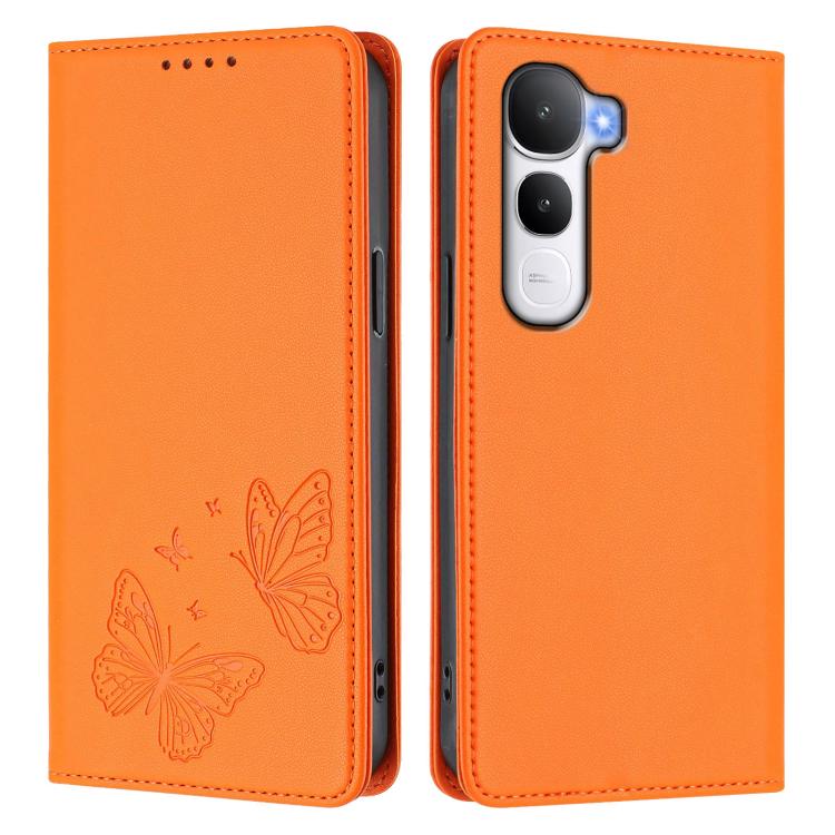 For vivo Y400 5G / 4G Strong Magnetic Dual Butterfly RFID Vegan Leather Phone Case