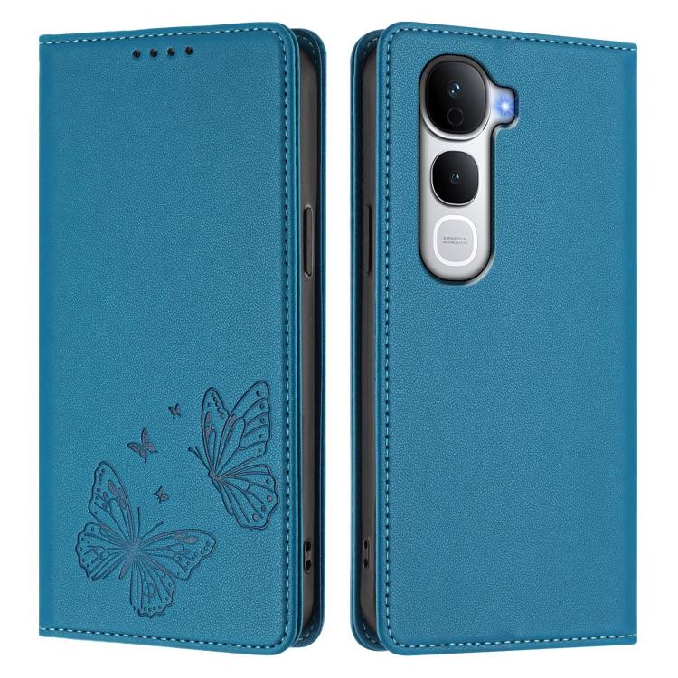 For vivo Y400 Pro 5G Strong Magnetic Dual Butterfly RFID Vegan Leather Phone Case