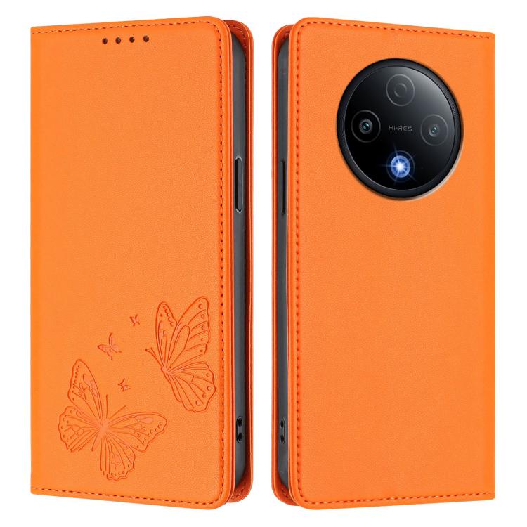 For vivo Y500 5G Strong Magnetic Dual Butterfly RFID Vegan Leather Phone Case
