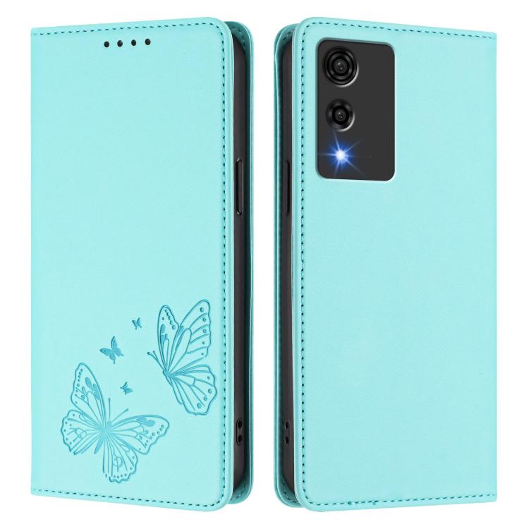 For Cubot A10 Strong Magnetic Dual Butterfly RFID Vegan Leather Phone Case