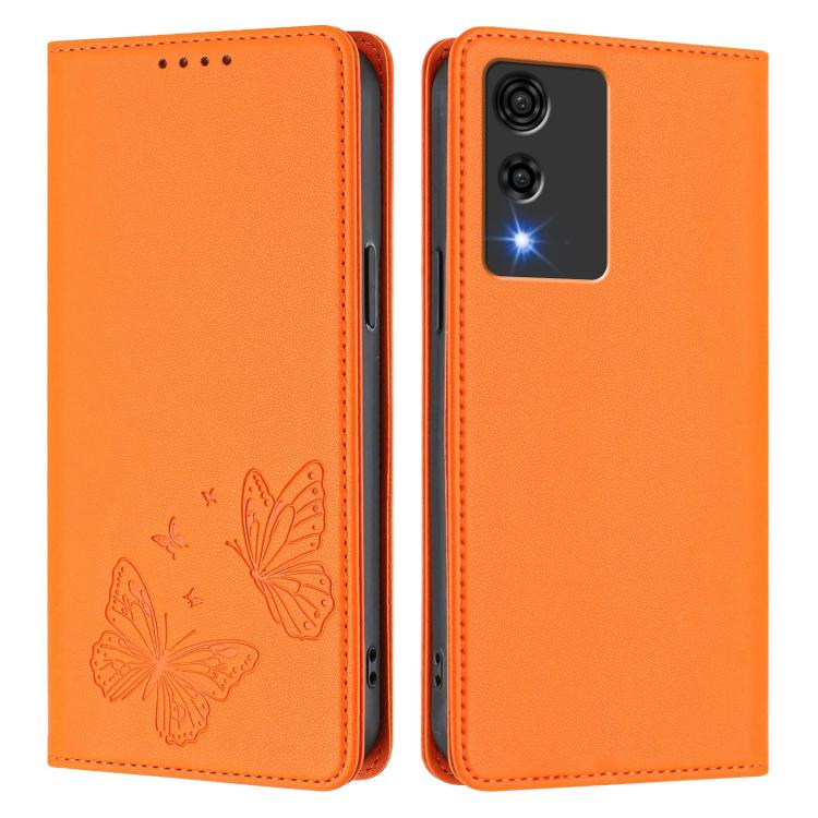 For Cubot A10 Strong Magnetic Dual Butterfly RFID Vegan Leather Phone Case