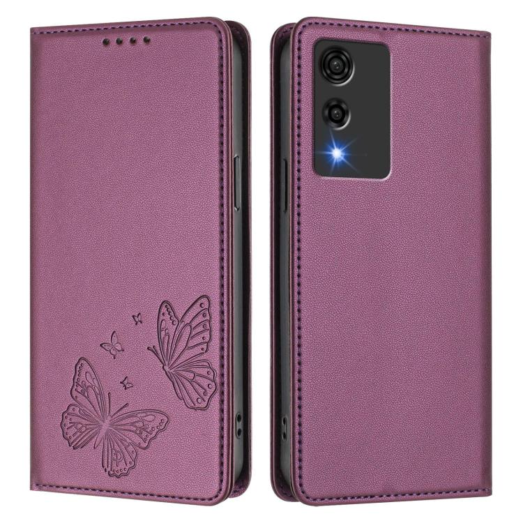 For Cubot A10 Strong Magnetic Dual Butterfly RFID Vegan Leather Phone Case