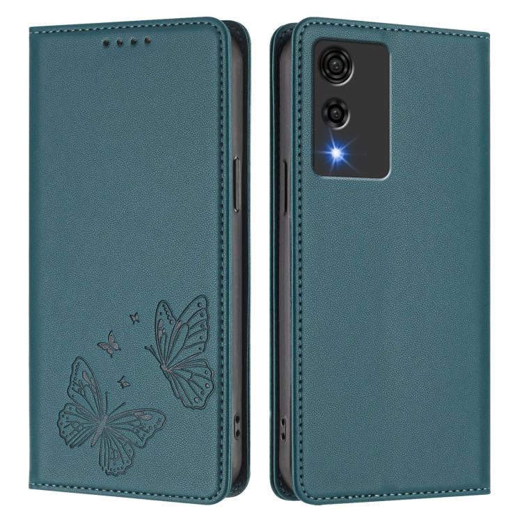 For Cubot A10 Strong Magnetic Dual Butterfly RFID Vegan Leather Phone Case