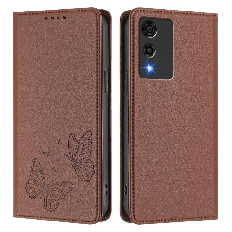 For Cubot A10 Strong Magnetic Dual Butterfly RFID Vegan Leather Phone Case