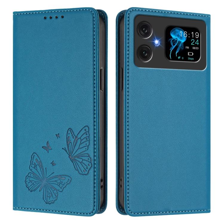 For Cubot A20 Strong Magnetic Dual Butterfly RFID Vegan Leather Phone Case