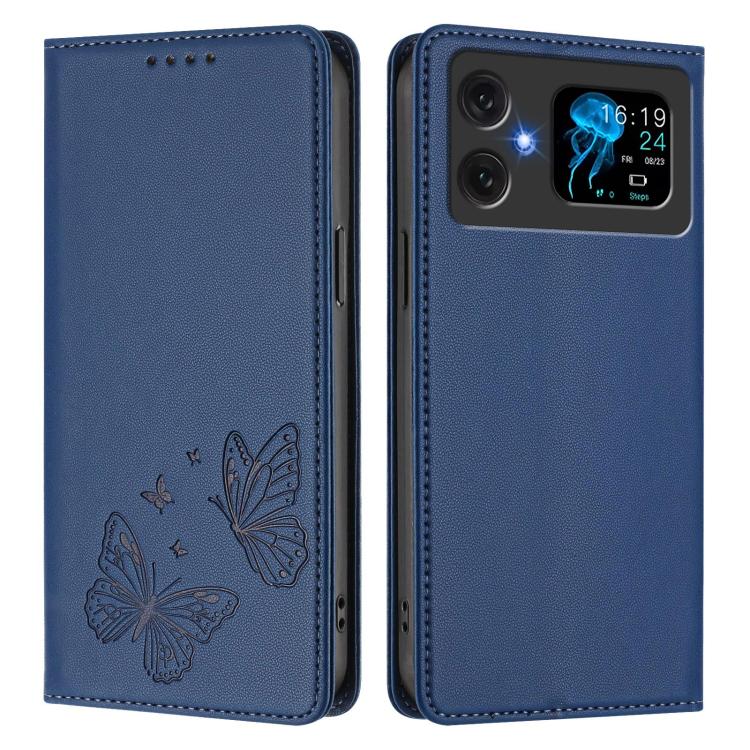 For Cubot A20 Strong Magnetic Dual Butterfly RFID Vegan Leather Phone Case