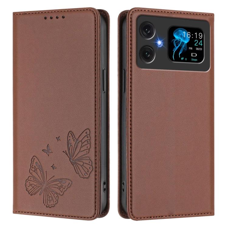 For Cubot A20 Strong Magnetic Dual Butterfly RFID Vegan Leather Phone Case