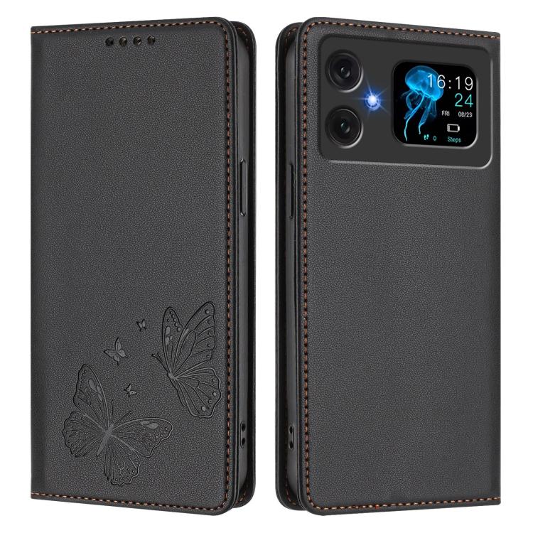 For Cubot A20 Strong Magnetic Dual Butterfly RFID Vegan Leather Phone Case