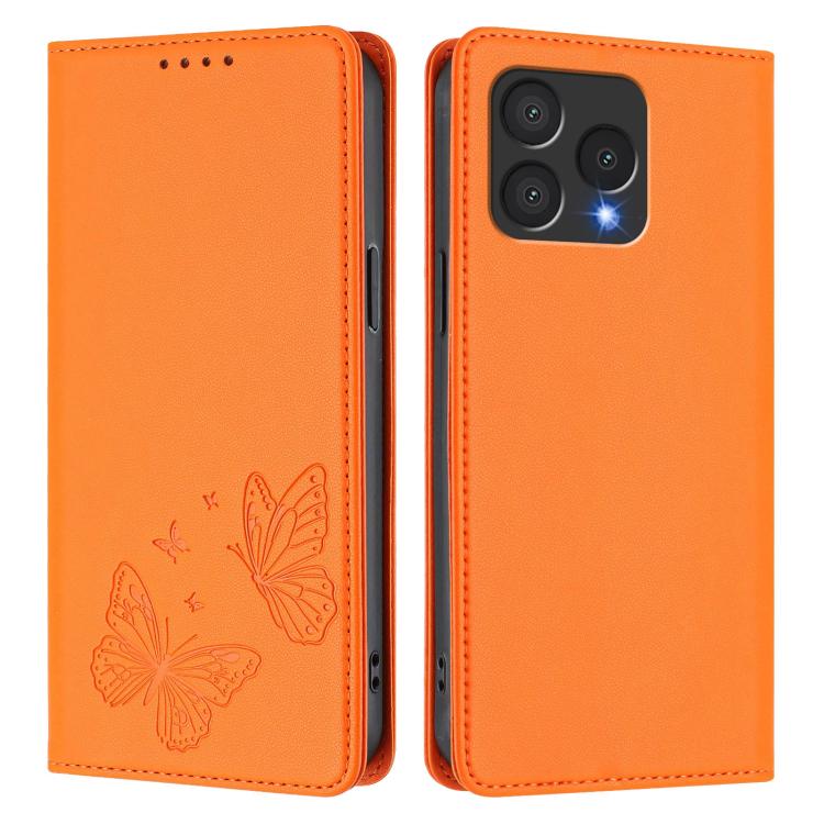 For Cubot A40 Strong Magnetic Dual Butterfly RFID Vegan Leather Phone Case