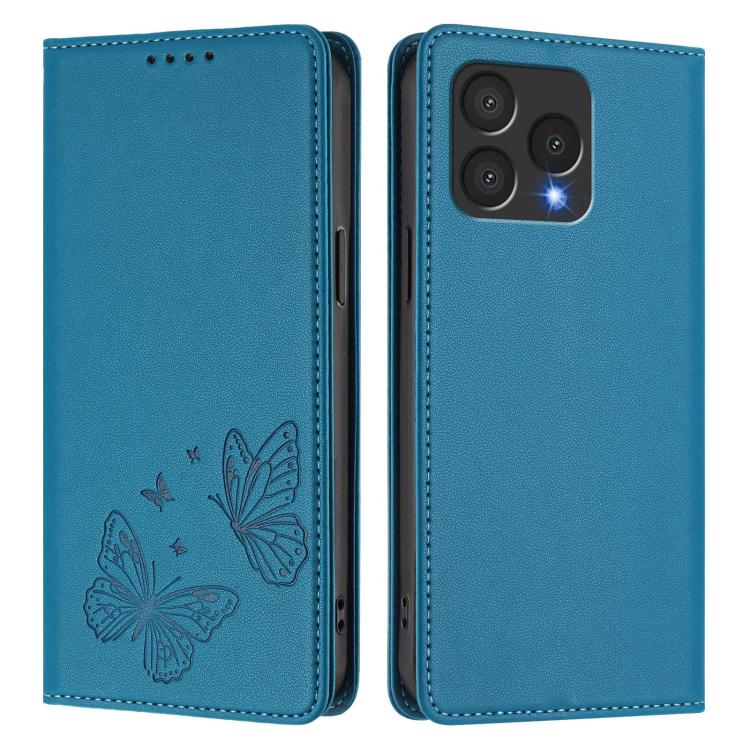 For Cubot A40 Strong Magnetic Dual Butterfly RFID Vegan Leather Phone Case