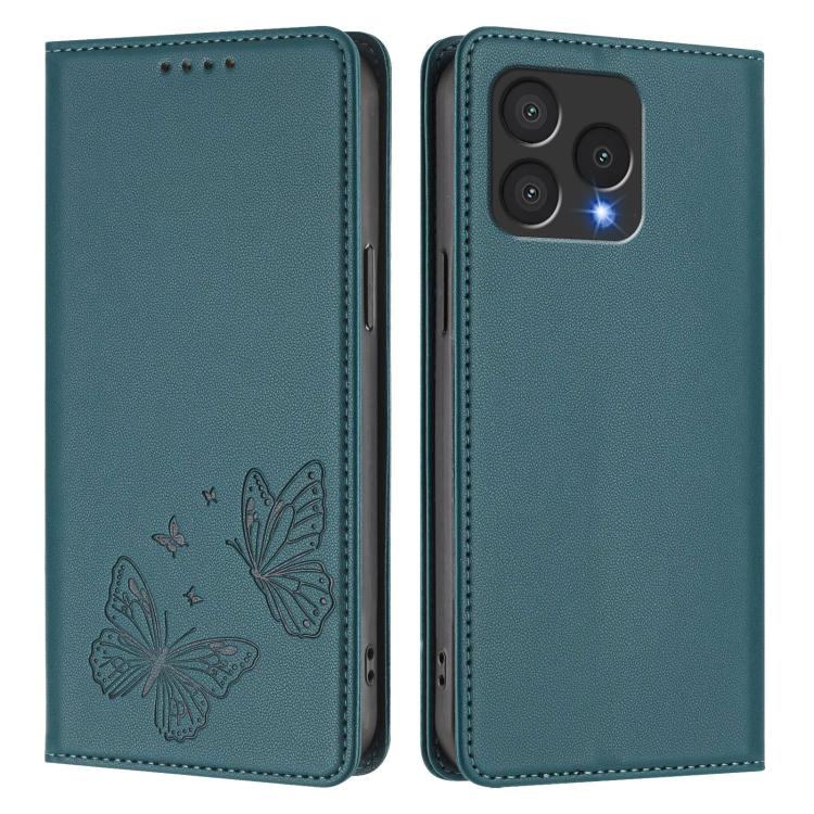 For Cubot A40 Strong Magnetic Dual Butterfly RFID Vegan Leather Phone Case