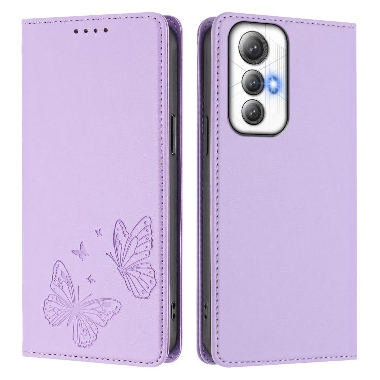 For Cubot Max 5 Strong Magnetic Dual Butterfly RFID Vegan Leather Phone Case