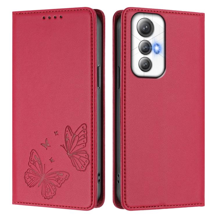 For Cubot Max 5 Strong Magnetic Dual Butterfly RFID Vegan Leather Phone Case