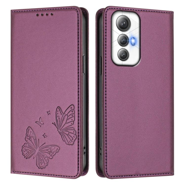 For Cubot Max 5 Strong Magnetic Dual Butterfly RFID Vegan Leather Phone Case